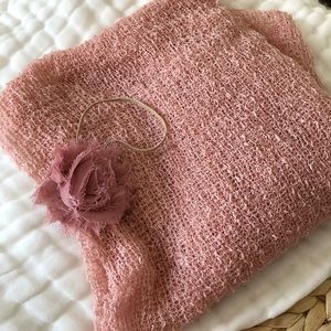 Pink Swaddle and Bow Newborn Photo Props